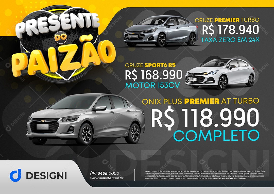 Presente Do Paizão Anúncio Publicitário Concessionária Social Media PSD Editável