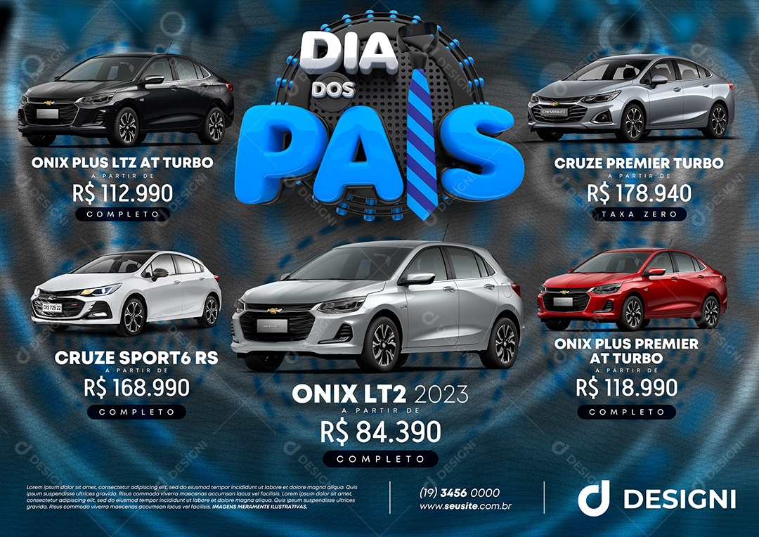 Dia Dos Pais Anúncio Publicitário Concessionária Social Media PSD Editável