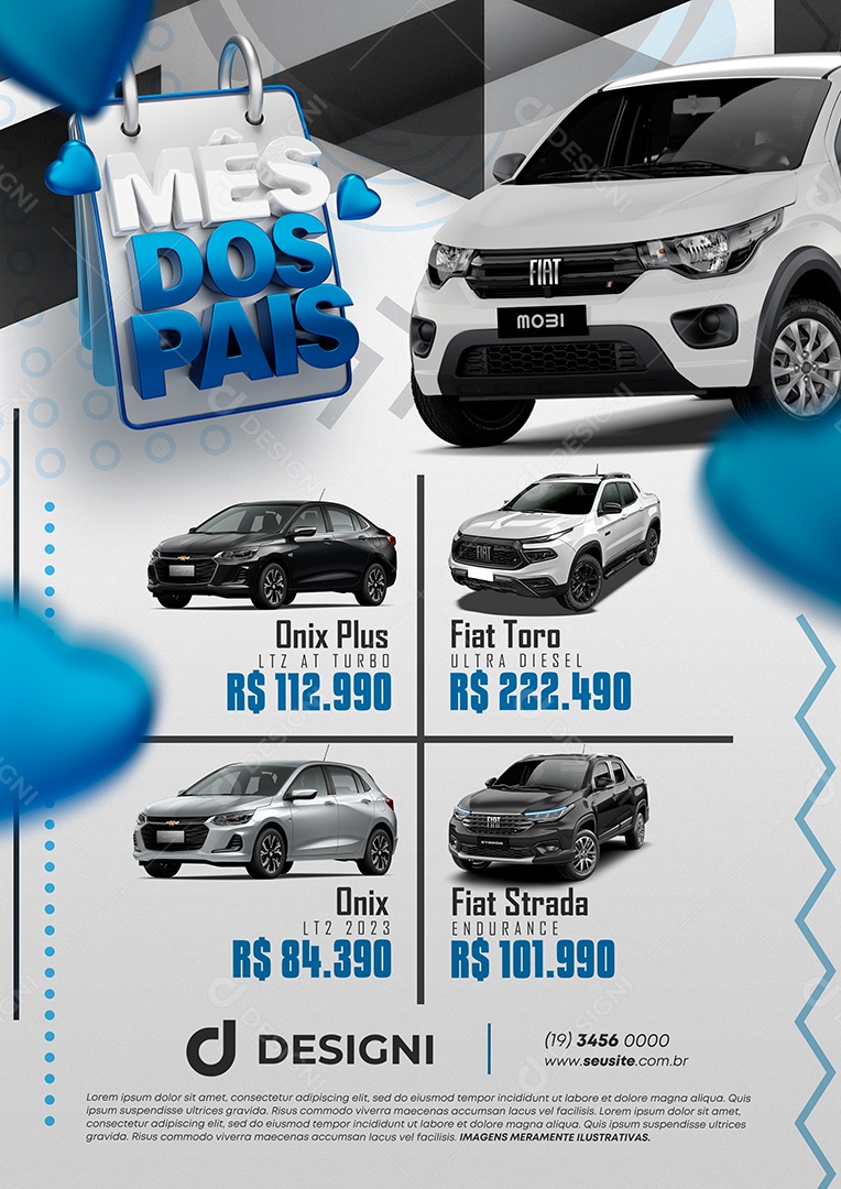 Mês Dos Pais Anúncio Publicitário Concessionária Social Media PSD Editável