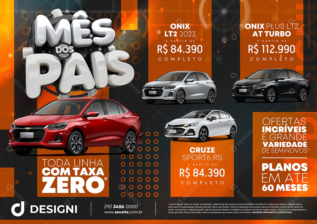 Mês Dos Pais Anúncio Publicitário Concessionária Social Media PSD Editável