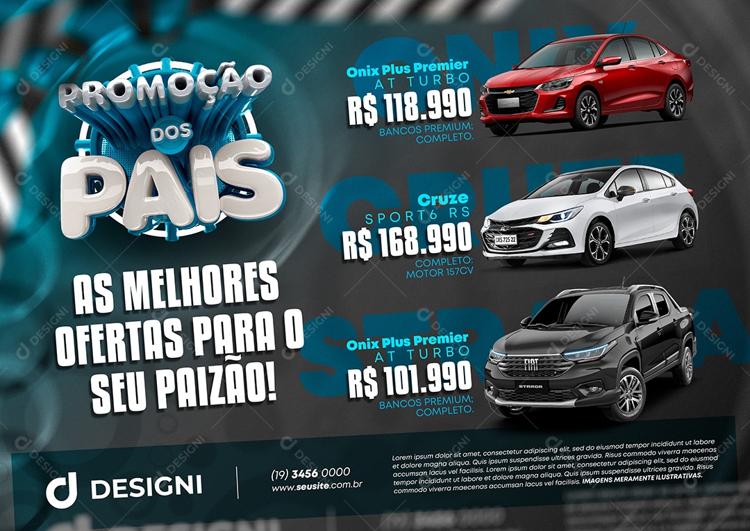 Promoção Dos Pais Anúncio Publicitário Concessionária Social Media PSD Editável