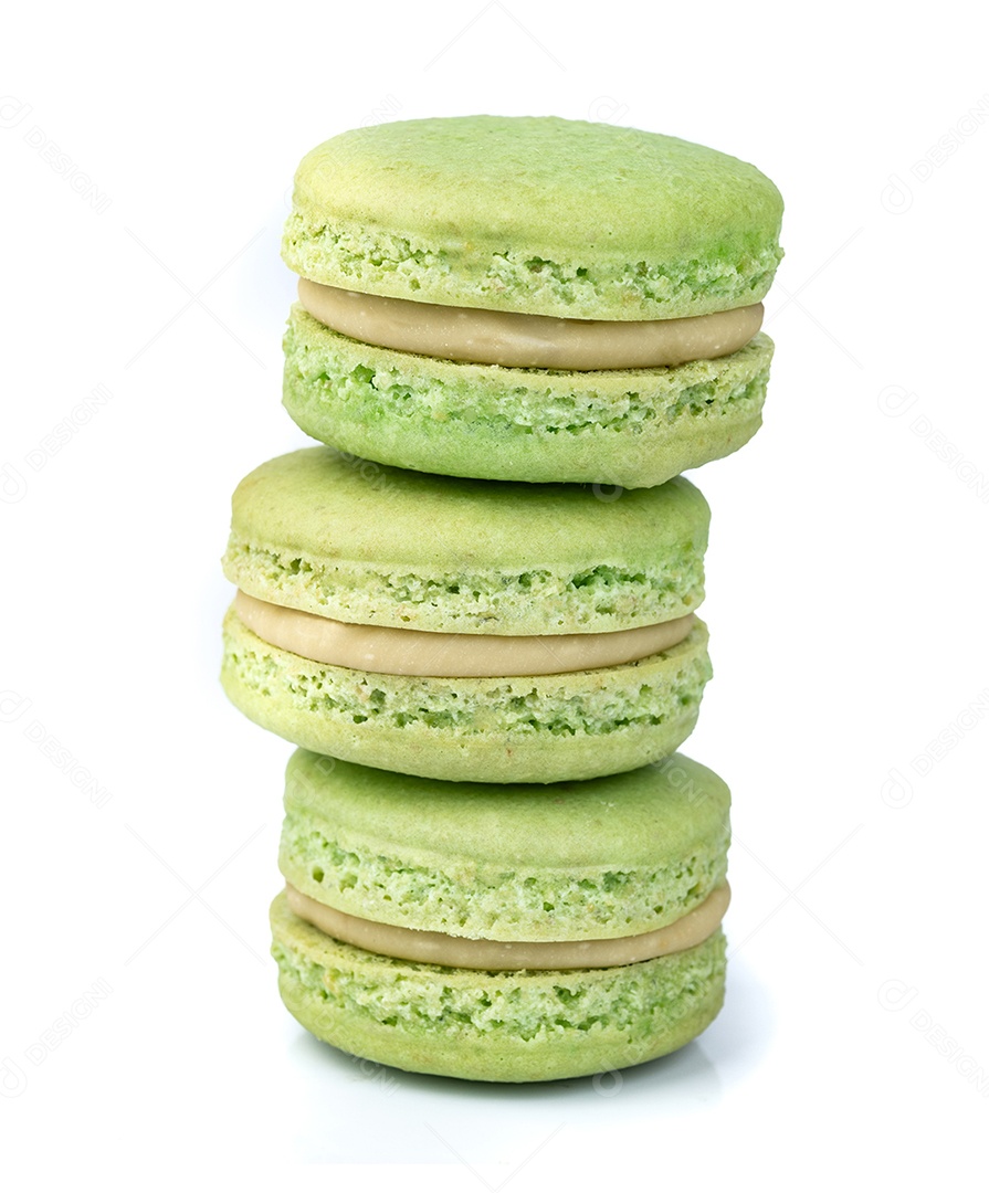 Macarons de pistache empilhados