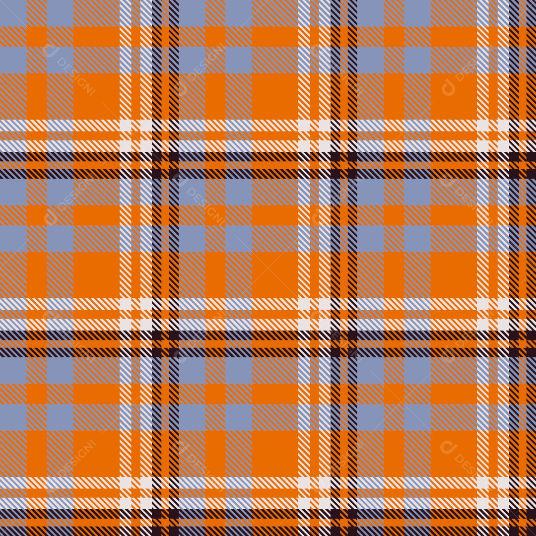 Padrão Xadrez Textura Vetorial Azul e Laranjado Vetor EPS