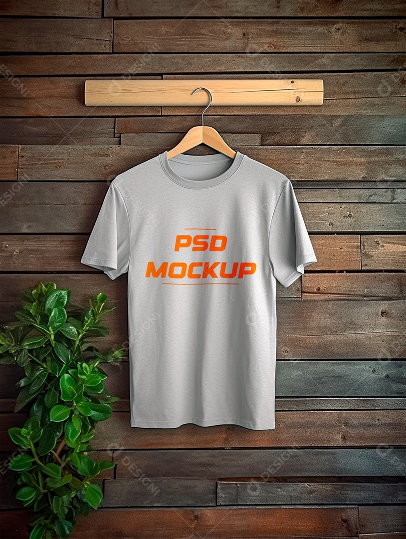 Mockup Camiseta Cinza PSD Editável