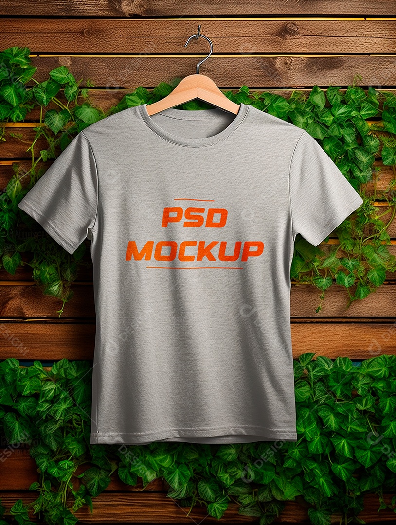 Camiseta Mockup Cinza PSD Editável