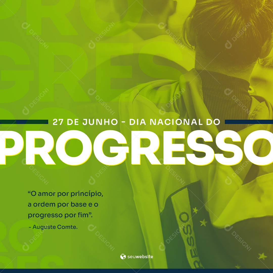 Social Media Dia Nacional Do Progresso 27 De Junho Amor Por Princípio PSD Editável