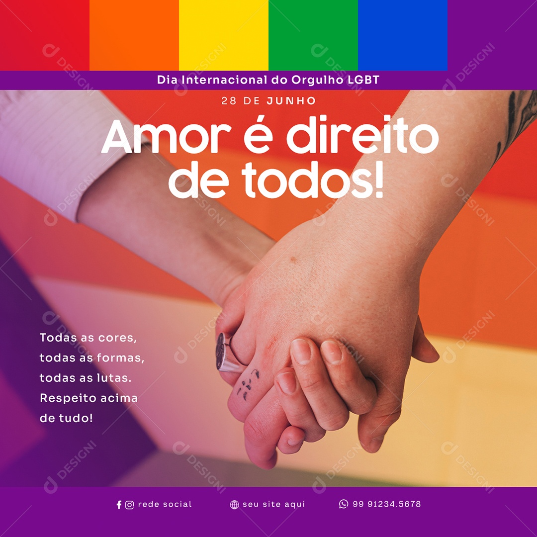 Dia Internacional Do Orgulho LGBT 28 De Junho Social Media PSD Editável