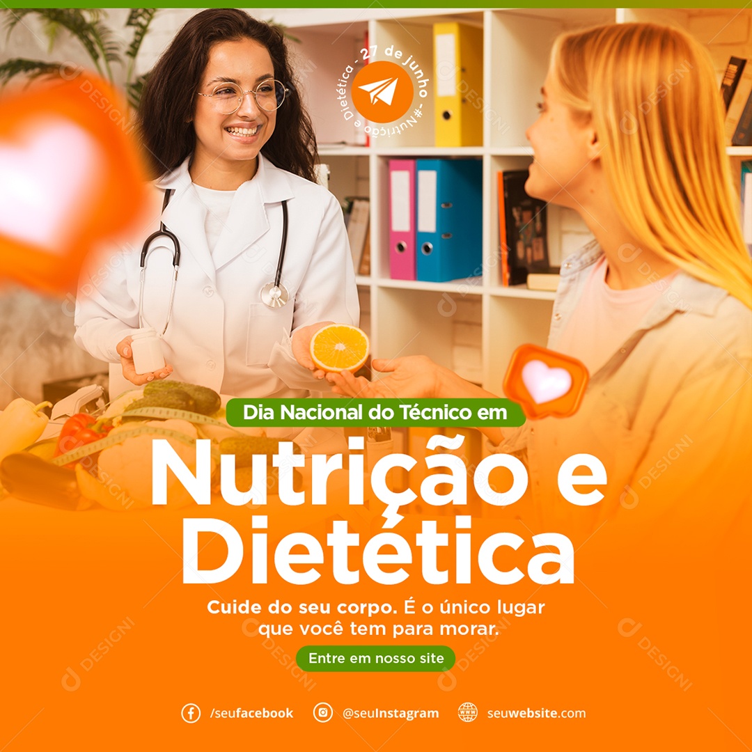 Social Media Dia Nacional do Técnico em Nutrição e Dietética PSD Editável