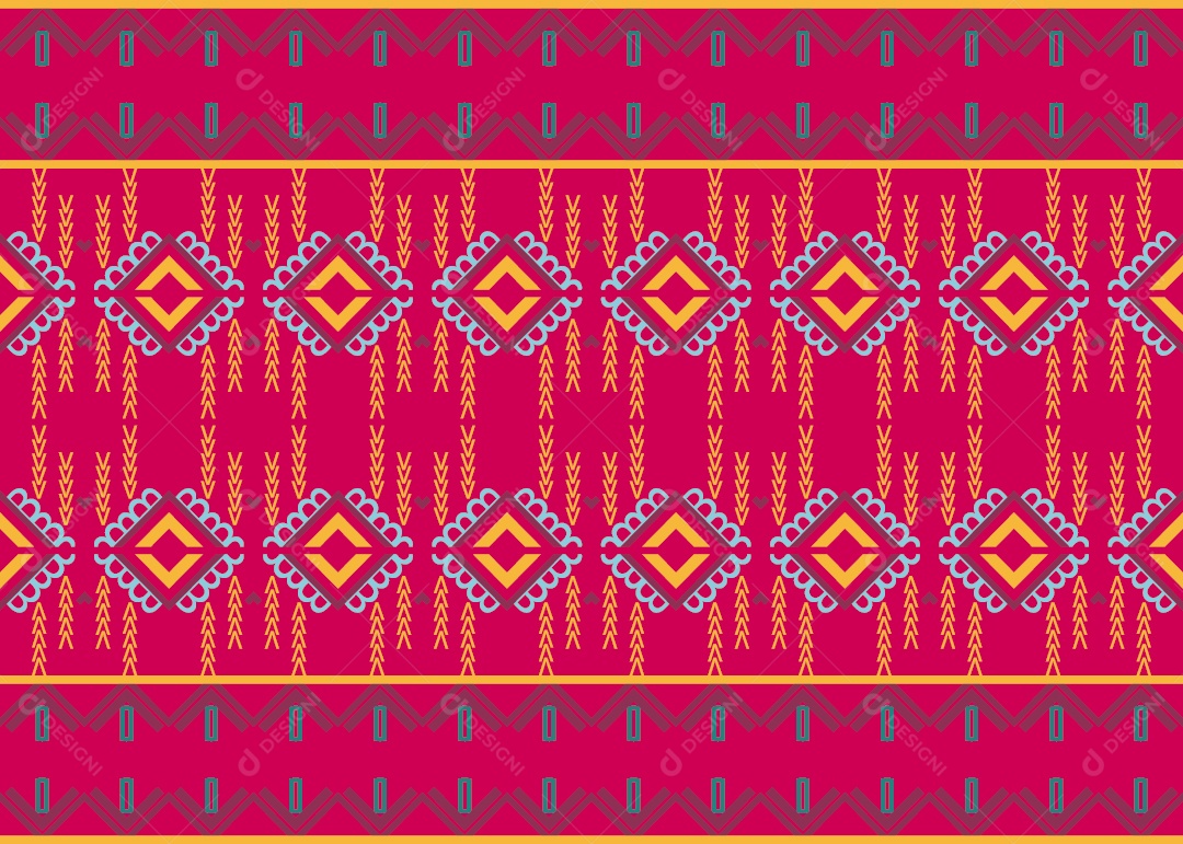 Padrão Tribal Tradicional Estilo Asteca Rosa Moderno Vetor EPS