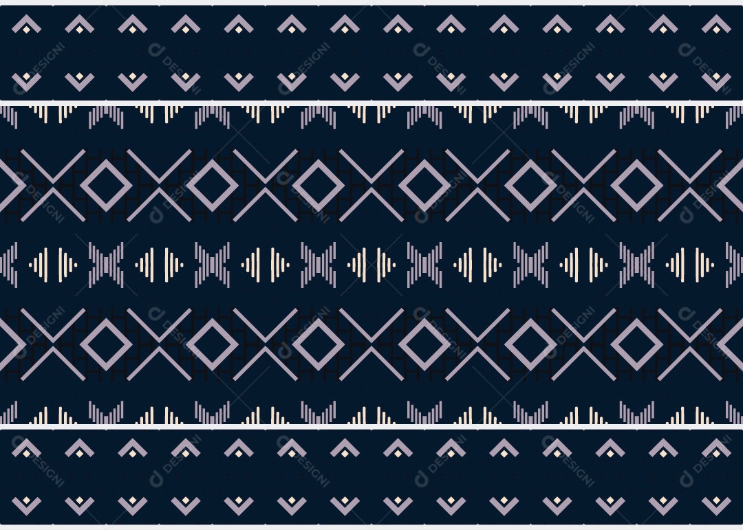 Padrão Tribal Tradicional Estilo Asteca Colorido Moderno Vetor EPS