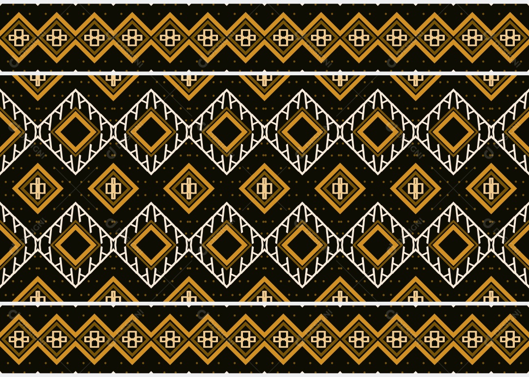 Padrão Tribal Tradicional Estilo Asteca Colorido Moderno Vetor EPS