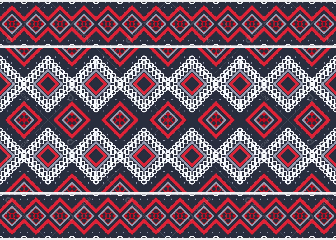 Padrão Tribal Tradicional Estilo Asteca Colorido Moderno Vetor EPS