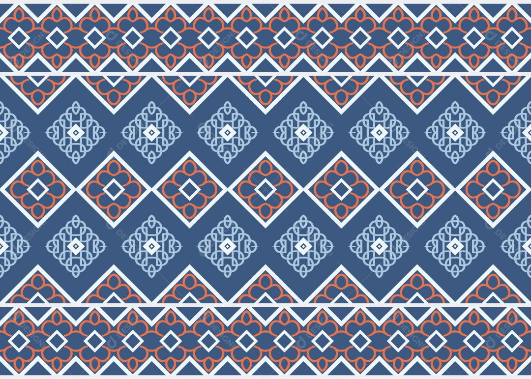 Padrão Tribal Tradicional Estilo Asteca Colorido Moderno Vetor EPS