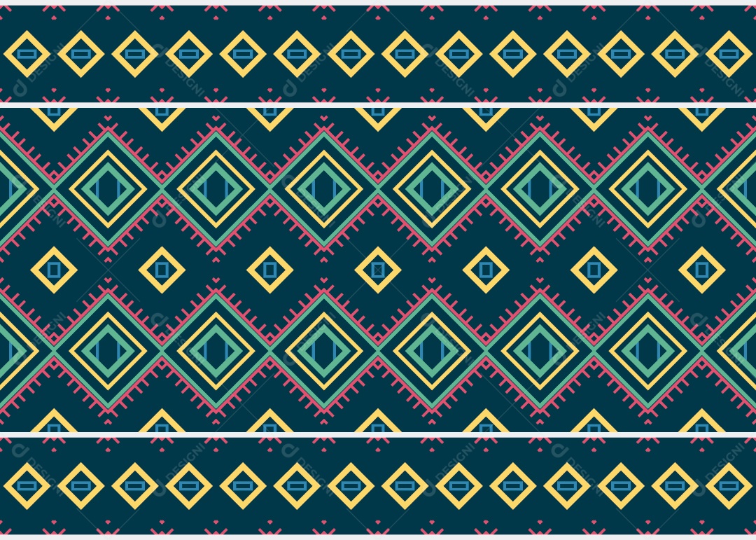 Padrão Tribal Tradicional Estilo Asteca Colorido Moderno Vetor EPS