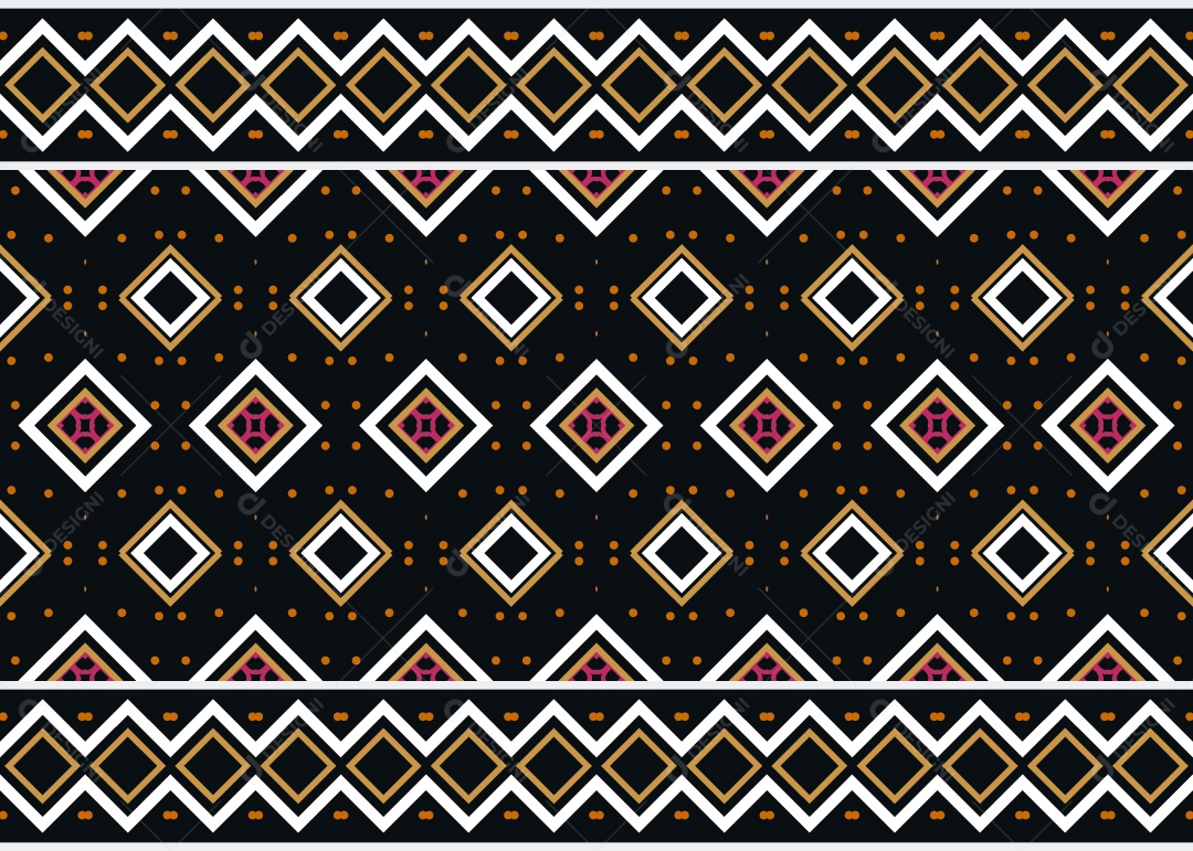 Padrão Tribal Tradicional Estilo Asteca Colorido Moderno Vetor EPS