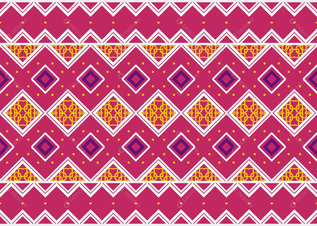 Padrão Tribal Tradicional Estilo Asteca Colorido Moderno Vetor EPS