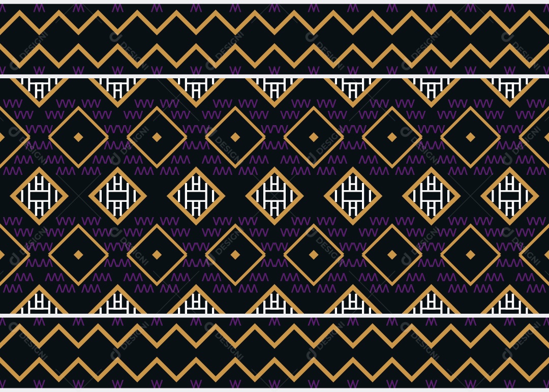 Padrão Tribal Tradicional Estilo Asteca Colorido Moderno Vetor EPS