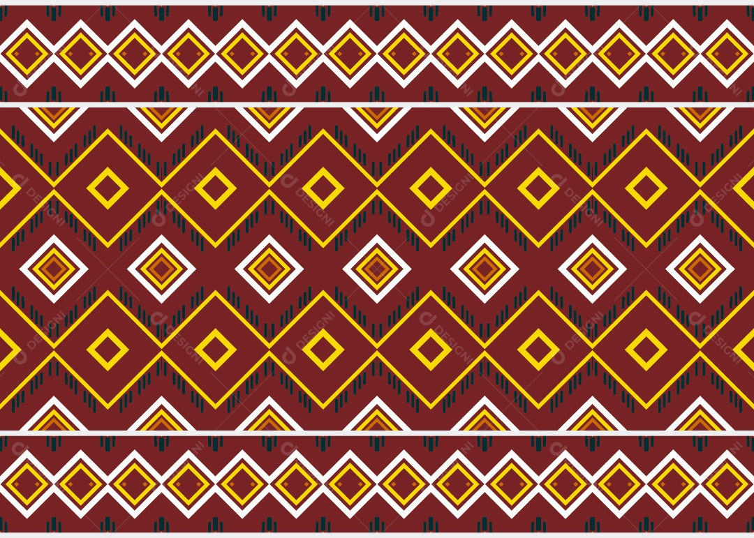 Padrão Tribal Tradicional Estilo Asteca Colorido Moderno Vetor EPS