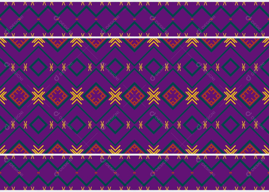 Padrão Tribal Tradicional Estilo Asteca Roxo Moderno Vetor EPS