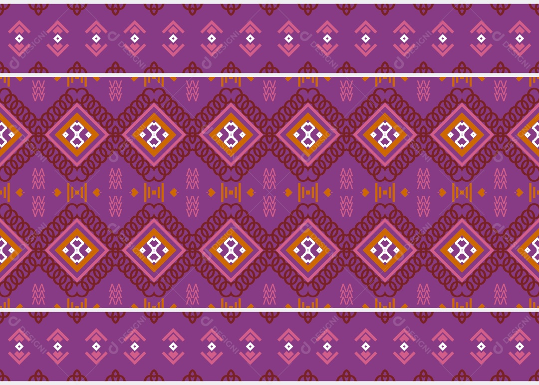 Padrão Tribal Tradicional Estilo Asteca Colorido Moderno Vetor EPS