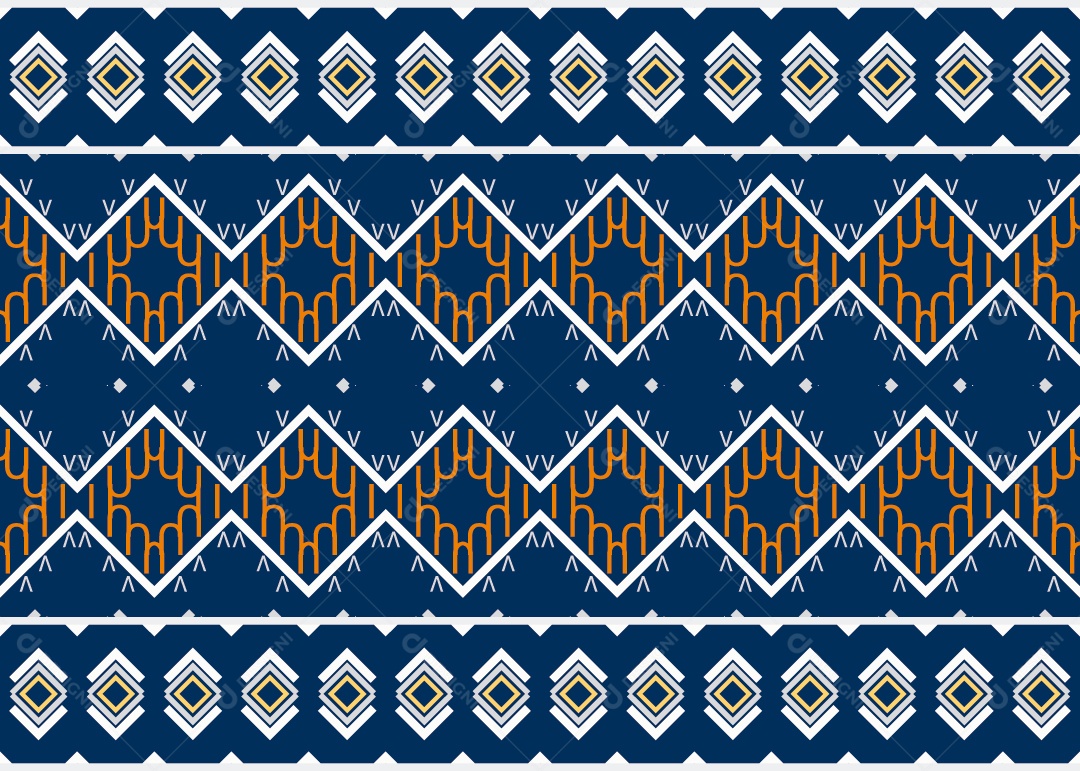 Padrão Tribal Tradicional Estilo Asteca Azul Moderno Vetor EPS