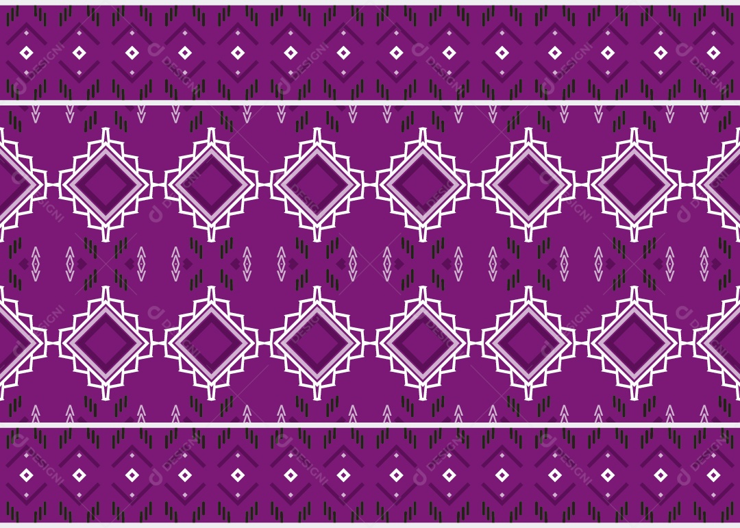 Padrão Tribal Tradicional Estilo Asteca Roxo Moderno Vetor EPS