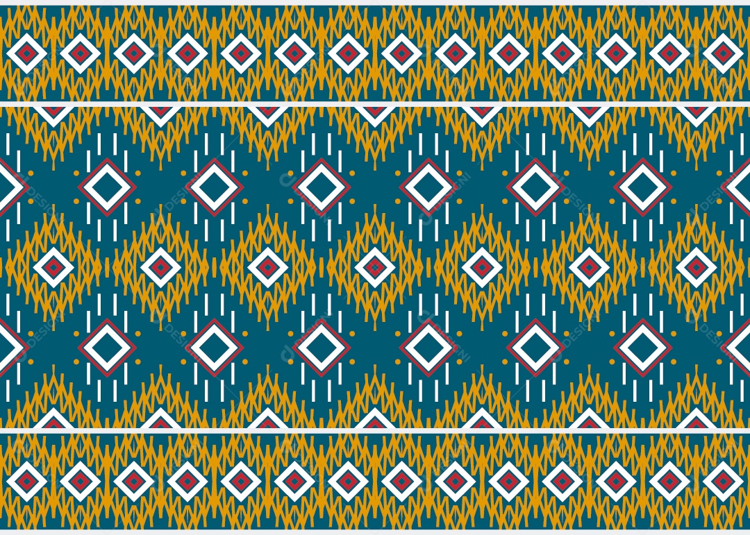 Padrão Tribal Tradicional Estilo Asteca Colorido Moderno Vetor EPS