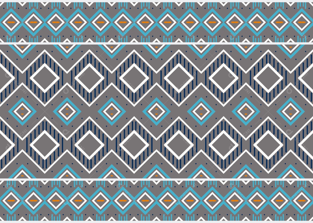 Padrão Tribal Tradicional Estilo Asteca Colorido Moderno Vetor EPS