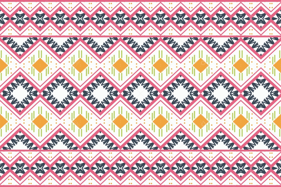 Padrão Tribal Tradicional Estilo Asteca Colorido Moderno Vetor EPS