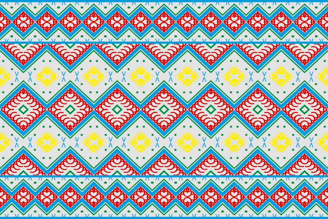 Padrão Tribal Tradicional Estilo Asteca Colorido Moderno Vetor EPS