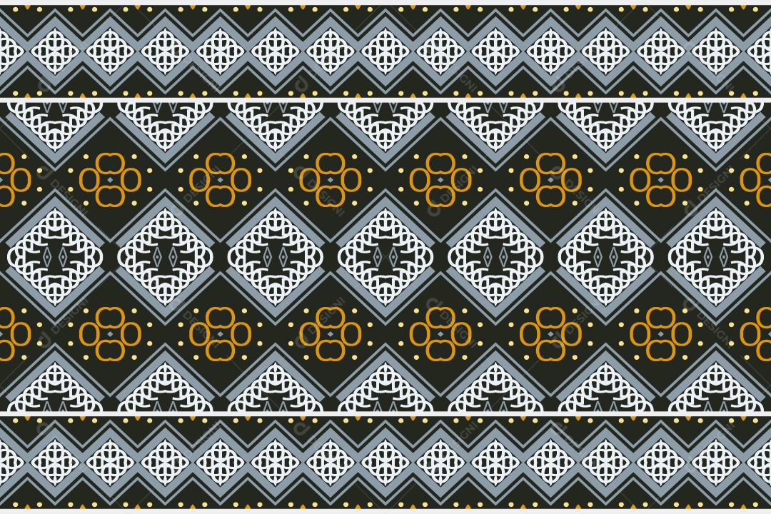 Padrão Tribal Tradicional Estilo Asteca Colorido Moderno Vetor EPS