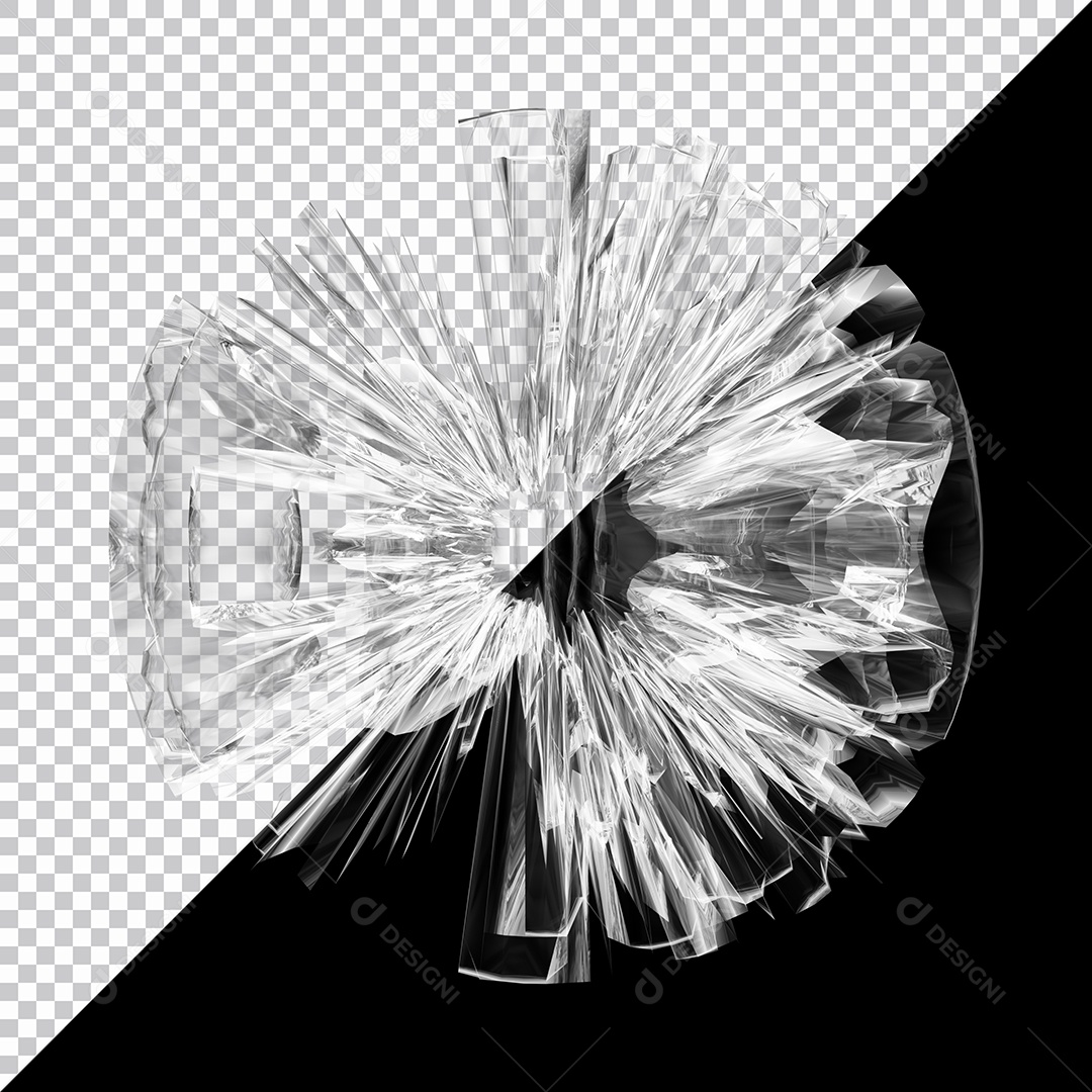 Elemento 3D Vidro Quebrado Para Composição PSD