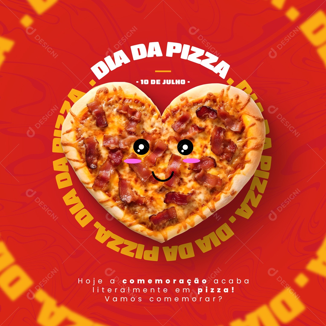 Dia da Pizza 10 de Julho Pizzaria Social Media PSD Editável