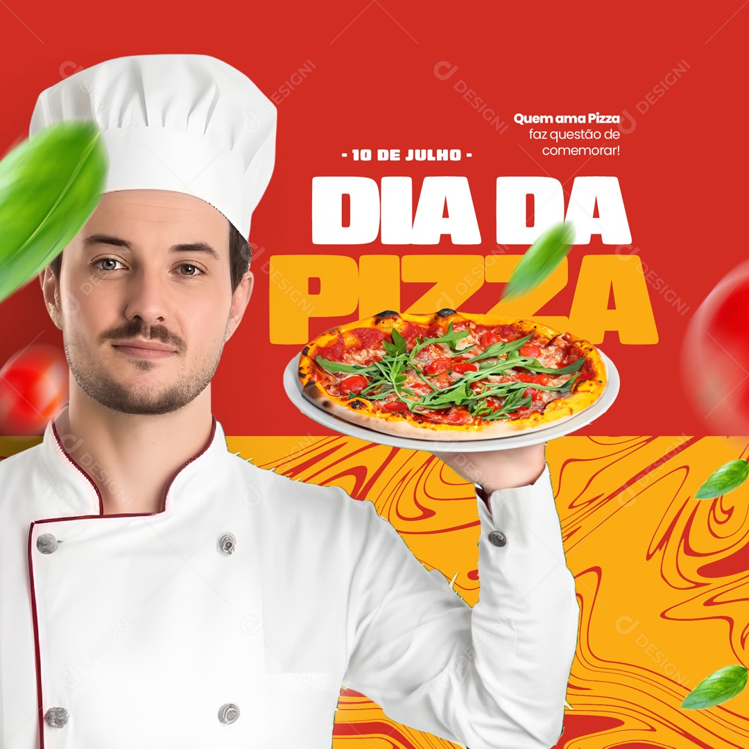 Dia da Pizza 10 de Julho Pizzaria Social Media PSD Editável