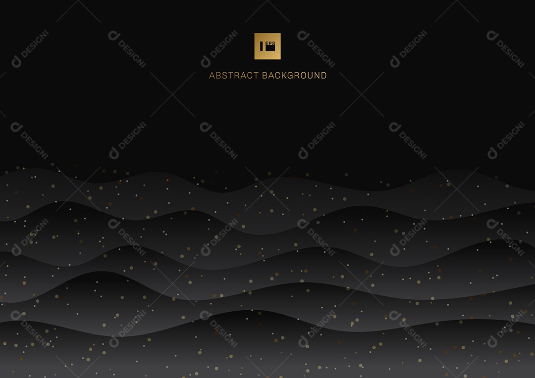 Background Escuro Com Formas Onduladas Vetor EPS