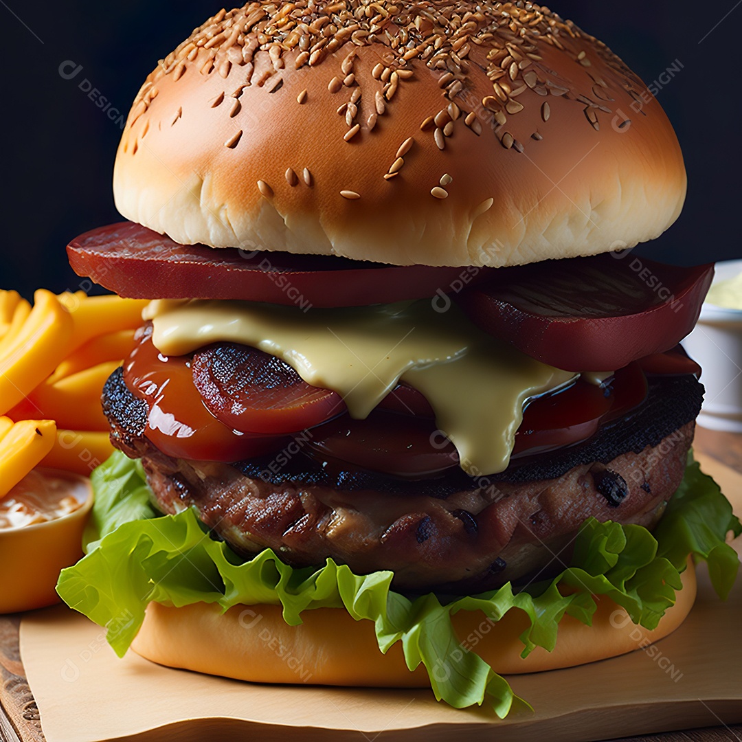 Imagem realista de hambúrguer