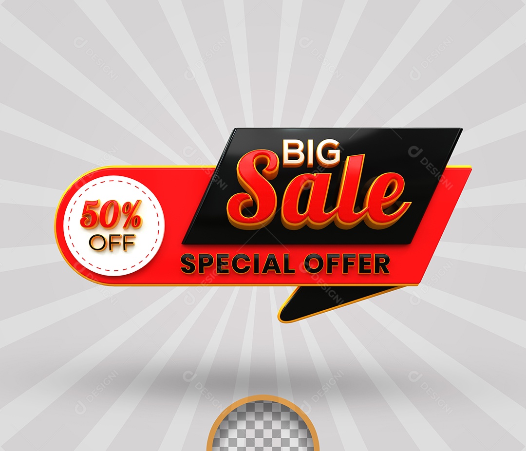 Selo de Desconto 3D Para Composição PSD