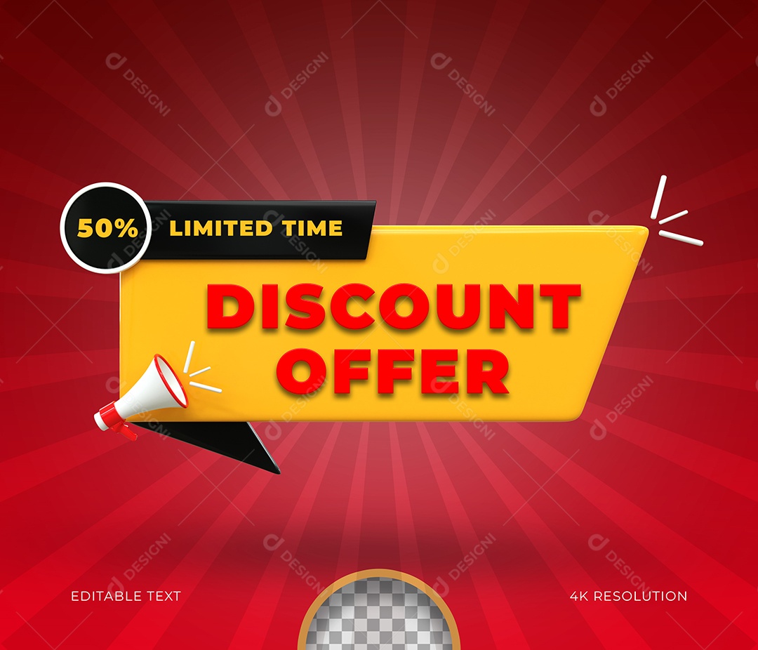 Selo de Desconto 3D Para Composição PSD