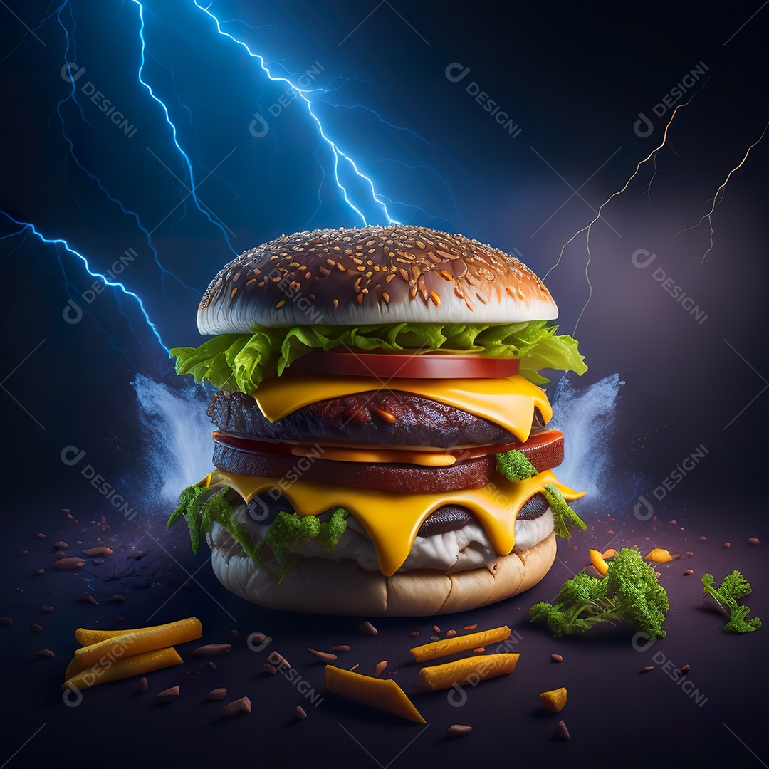 Imagem realista de hambúrguer