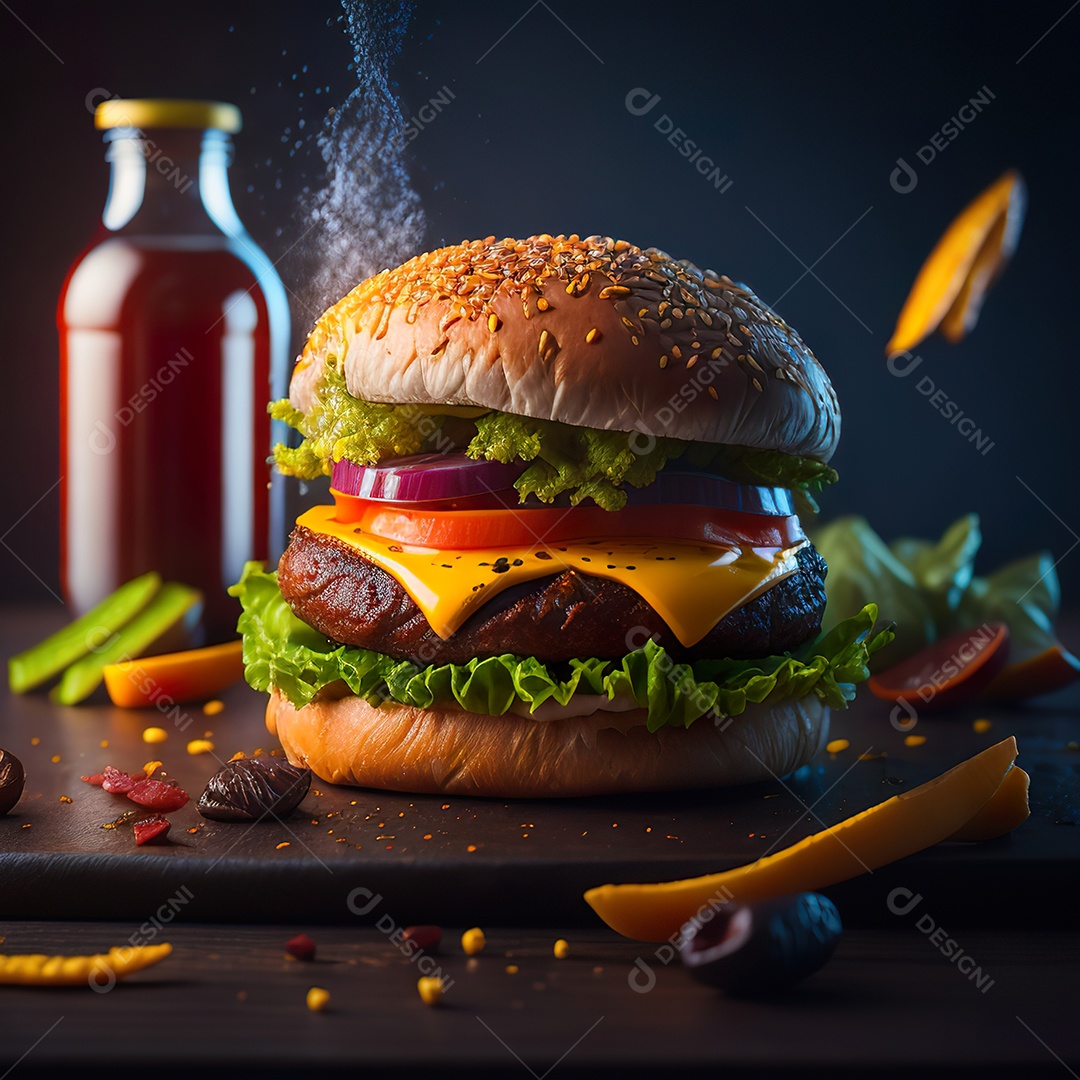 Imagem realista de hambúrguer