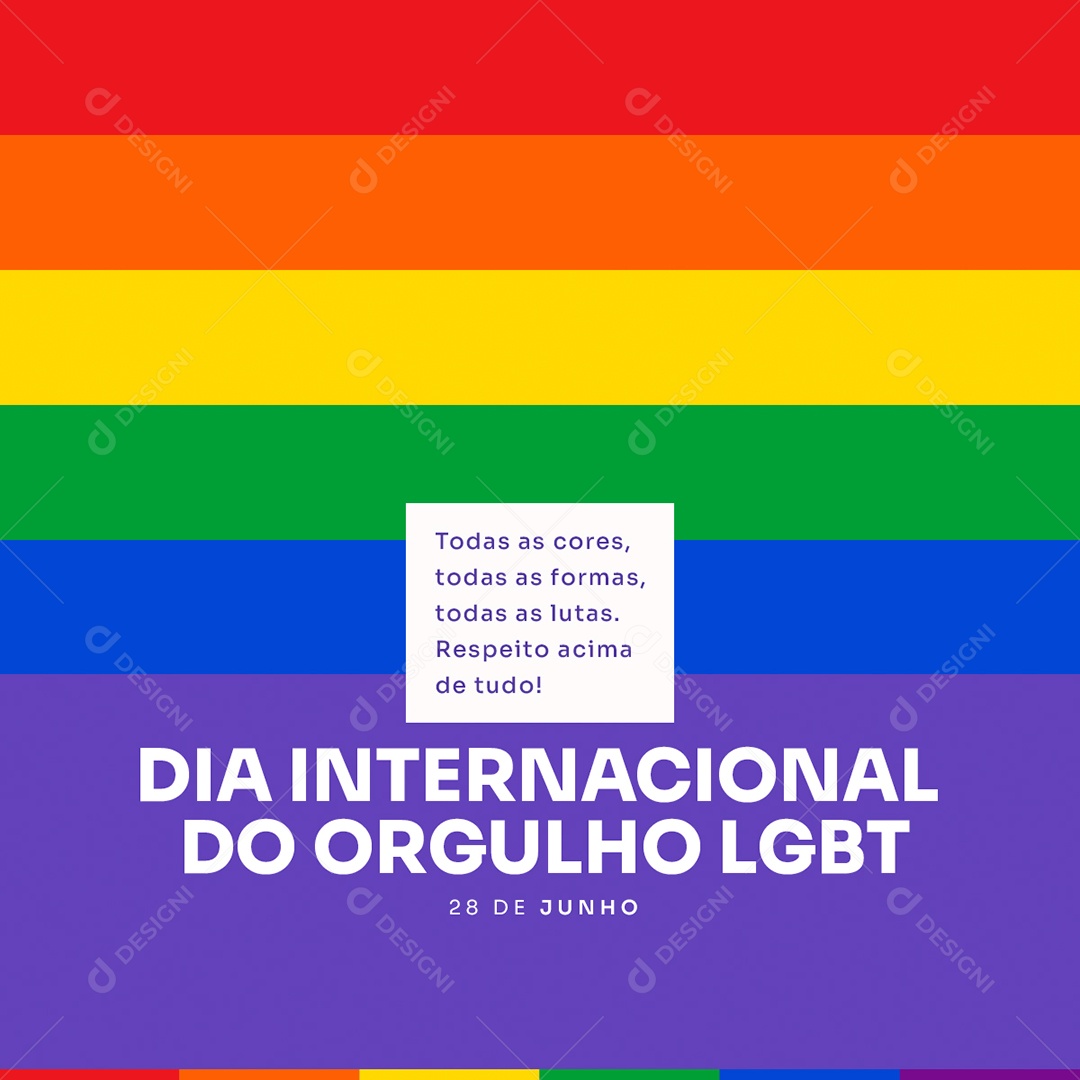Social Media Dia Internacional Do Orgulho Lgbt 28 De Junho PSD Editável