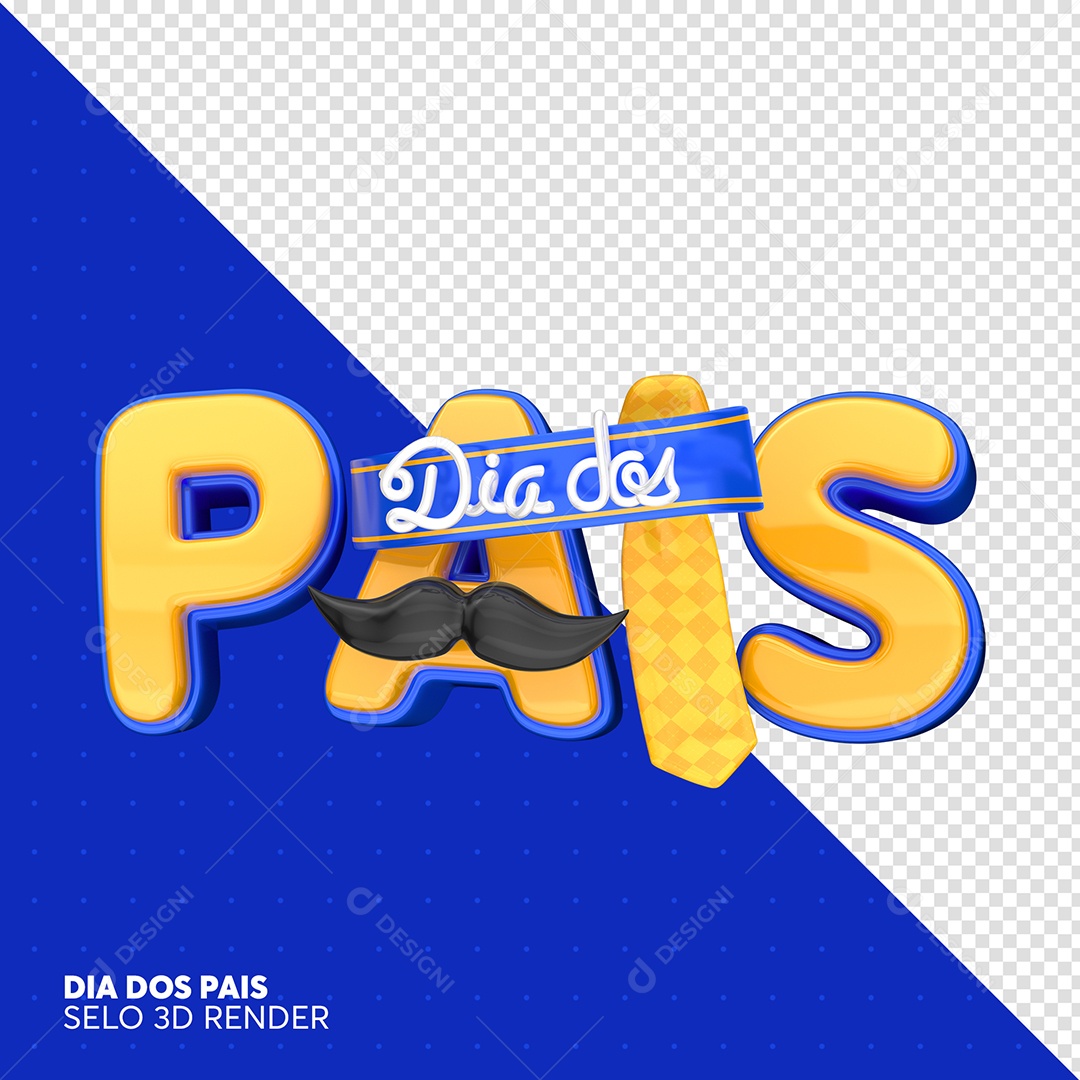 Dia Dos Pais Texto 3D Para Composição PSD