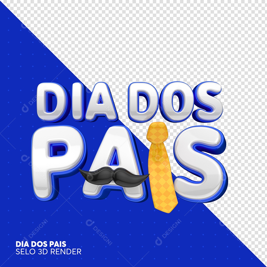 Texto 3D Dia Dos Pais Para Composição PSD