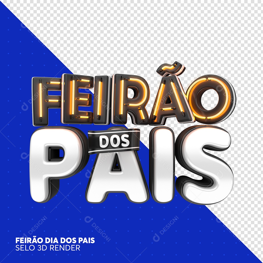 Texto 3D Feirão Dos Pais Para Composição PSD