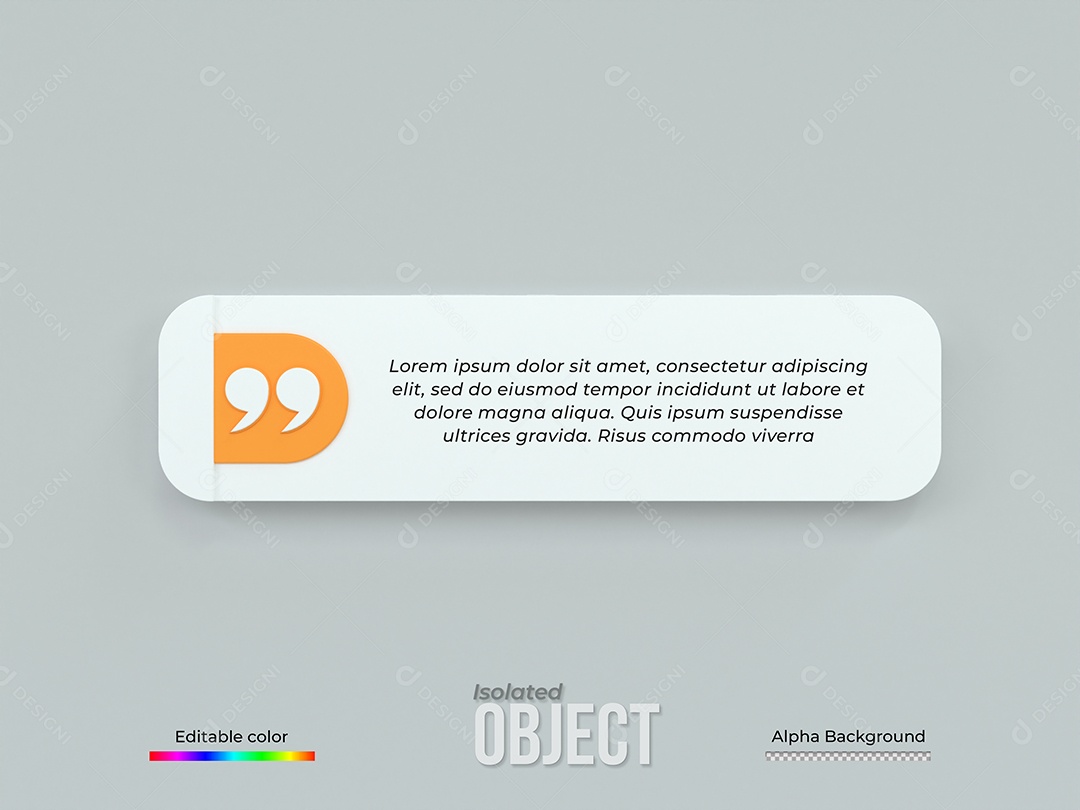 Caixa de Texto Elemento 3D Para Composição PSD