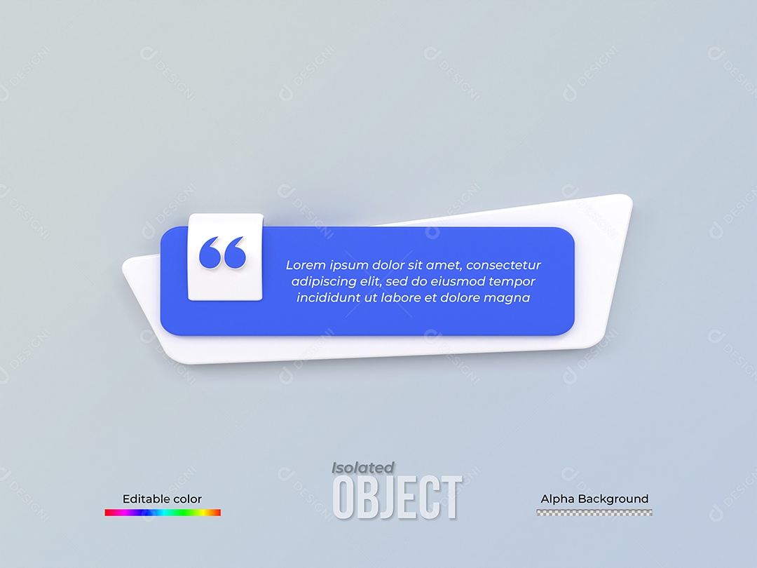 Caixa de Texto Elemento 3D Para Composição PSD