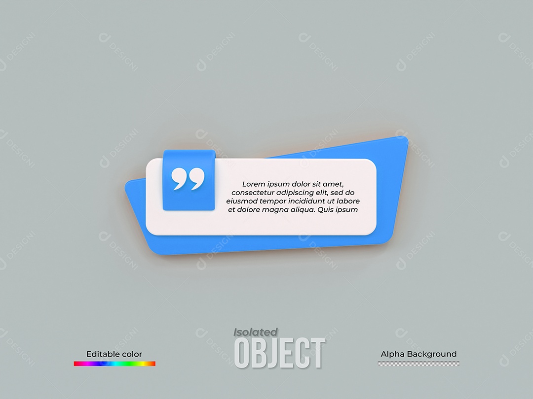 Caixa de Texto Elemento 3D Para Composição PSD