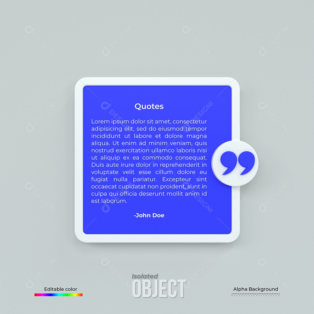 Caixa de Texto Elemento 3D Para Composição PSD