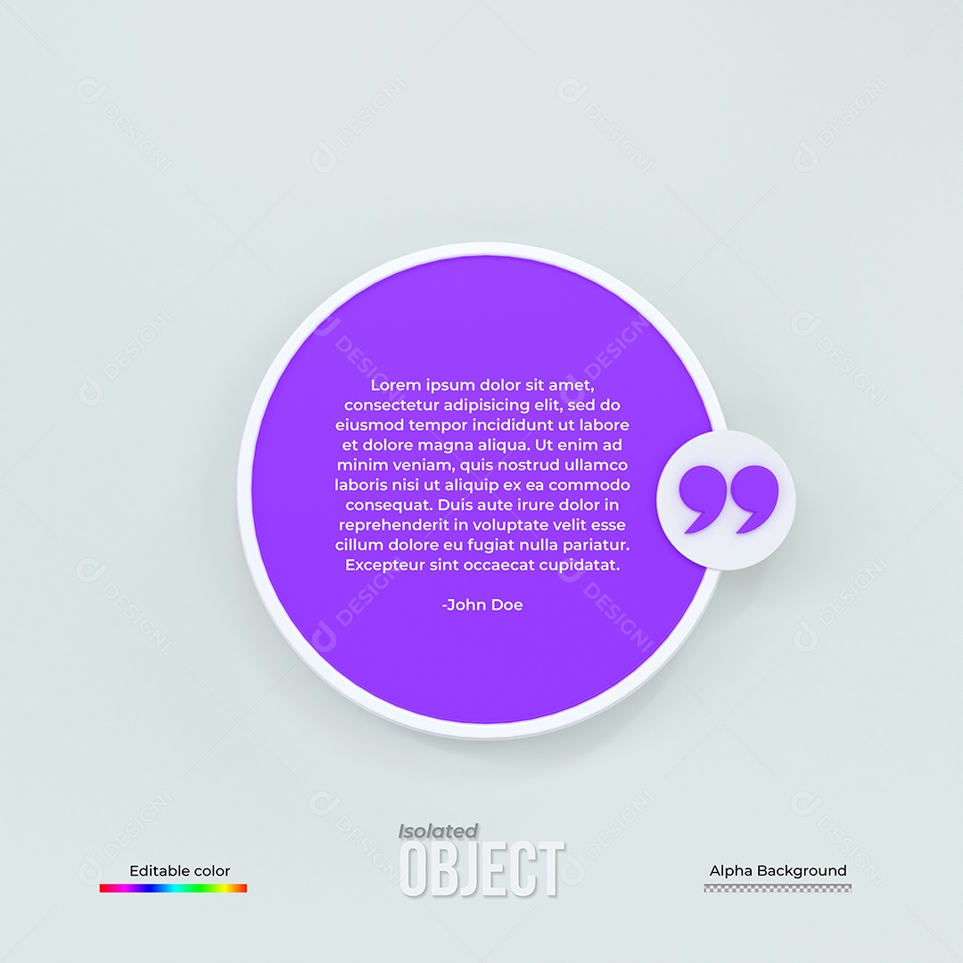 Caixa de Texto Elemento 3D Para Composição PSD