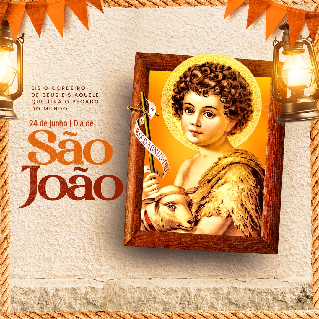 Social Media Cordeiro De Deus Dia De São João 24 De Junho PSD Editável